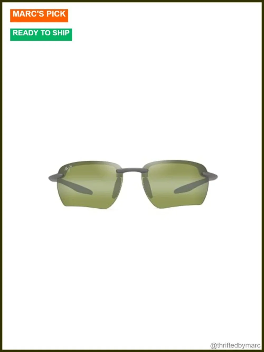 Maui Jim Hookipa Ultra G Rectangular Sunglasses Medium PolarizedPlus2 UV